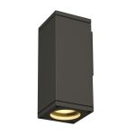 SLV Theo Wandleuchte Aluminium Grau Quadrat | Außenbeleuchtung - IP44 - Geeignet für 1x GU10 