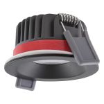 Ledvance LED-Spot Fire Rated Aluminium Schwarz 8W 680lm 36D - 930 Warmweiß | Ausschnitt 68mm - IP65 - Höchste Farbwiedergabe - Dimmbar