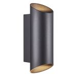 Nordlux Nico Wandleuchte Aluminium Schwarz Up & Down | IP54 - Geeignet für 2x GU10