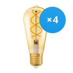 Mehrfachpackung 4x Ledvance Vintage 1906 LED E27 Birne Gold 4W 300lm - 820 Extra Warmweiß | Dimmbar - Ersatz für 25W