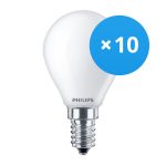 Mehrfachpackung 10x Philips Corepro LED Lustre E14 Kugel Matt 4.3W 470lm - 827 Extra Warmweiß | Ersatz für 40W