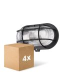 Mehrfachpackung 4x D'Lite Wandleuchte Ecco Schwarz Oval | IP44 - Geeignet für 1x E27