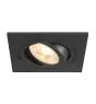 SLV New Tria 75 Spot Aluminium Schwarz Quadrat | Ausschnitt 75mm - Geeignet für 1x GU10 