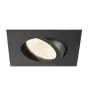 SLV New Tria Universal 68 Spot Aluminium Schwarz Quadrat 8.6W 600lm 60D - 925-930-940 CCT | Ausschnitt 68mm - Höchste Farbwiedergabe - Dimmbar 