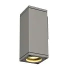 SLV Theo Wandleuchte Aluminium Grau Quadrat | Außenbeleuchtung - IP44 - Geeignet für 1x GU10 