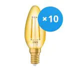 Mehrfachpackung 10x Ledvance Vintage 1906 LED E14 Kerze Gold 1.5W 120lm - 824 Extra Warmweiß | Ersatz für 15W