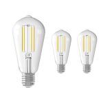 Lot 3x Calex Smart Tuya Wifi E27 Edison Filament 7W 806lm - 818-830 Variable Blanc | Dimmable - Équivalent 60W