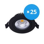 Lot 25x Noxion LED Inclinable Slim Spot Noir Rond 6W 550lm 60D - 927 Blanc Très Chaud | 85mm - IP54 - Dimmable - Meilleur Rendu Des Couleurs