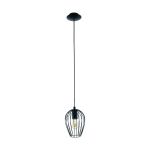 Eglo Suspension Luminaire Newtown Acier Noir | IP20 - Convient pour 1x E27 