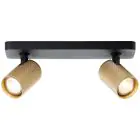 Brilliant Marty Plafonnier Aluminium Sablonneux Noir Dorée 10W 700lm - 830 Blanc Chaud | Incl. 2x GU10