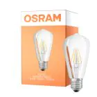 Osram Classic LED E27 Edison Filament Claire 6.5W 806lm - 827 Blanc Très Chaud | Équivalent 60W