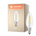 Ledvance Classic LED E14 Bougie Filament Claire 4.2W 470lm - 927 Blanc Très Chaud | Meilleur rendu des couleurs - Dimmable - Équivalent 40W
