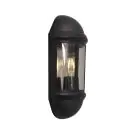 Ansell LED Applique Murale Latina Demi Lanterne Noir - Convient pour E27 Jusuq'À 42W | IP65 - Détecteur De Lumière