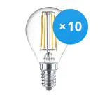 Lot 10x Philips Corepro LED Lustre E14 Boule Filament Claire 4.3W 470lm - 827 Blanc Très Chaud | Équivalent 40W
