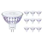 Lot 10x Philips Master Value LED Spot GU5.3 MR16 7.5W 630lm 36D - 930 Blanc Chaud | Meilleur rendu des couleurs - Dimmable - Équivalent 50W