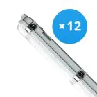 Lot 12x Noxion Réglette LED Étanche Poseidon V3.0 18-30W 2340-4200lm - 830-865 CCT | 120cm - Câblage Traversant (5x2.5mm2)