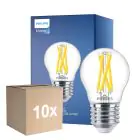 Lot 10x Philips MASTER LED E27 Boule Filament Claire 3.5W 470lm - 922-927 Dim To Warm | Meilleur Rendu Des Couleurs - Dimmable - Équivalent 40W