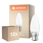 Lot 10x Ledvance Classic LED B22 Bougie Dépolie 3.4W 470lm - 827 Blanc Très Chaud | Équivalent 40W